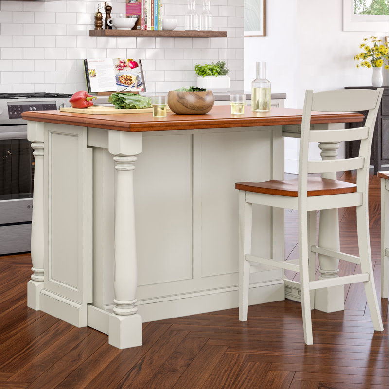 August Grove® Larchwood Wood Kitchen Island & Reviews Wayfair